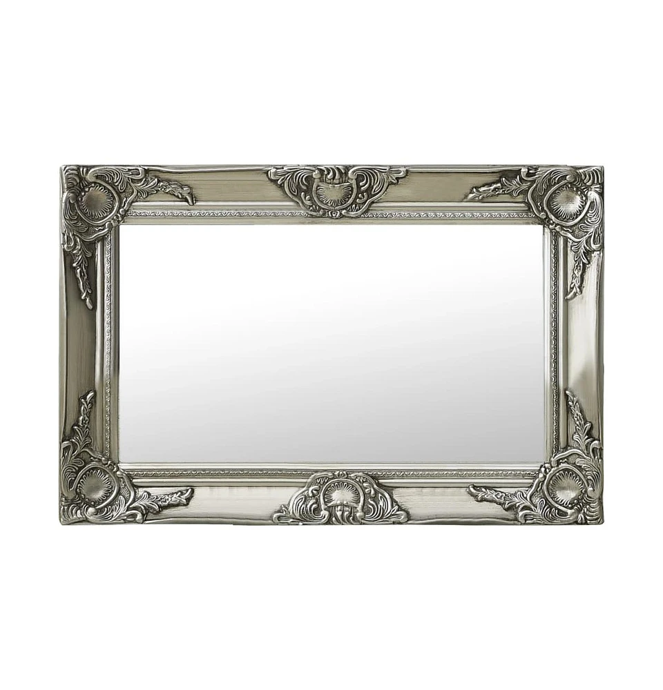 vidaXL Wall Mirror Baroque Style 23.6"x15.7" Silver