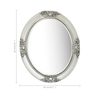 vidaXL Wall Mirror Baroque Style 19.7"x23.6" Silver