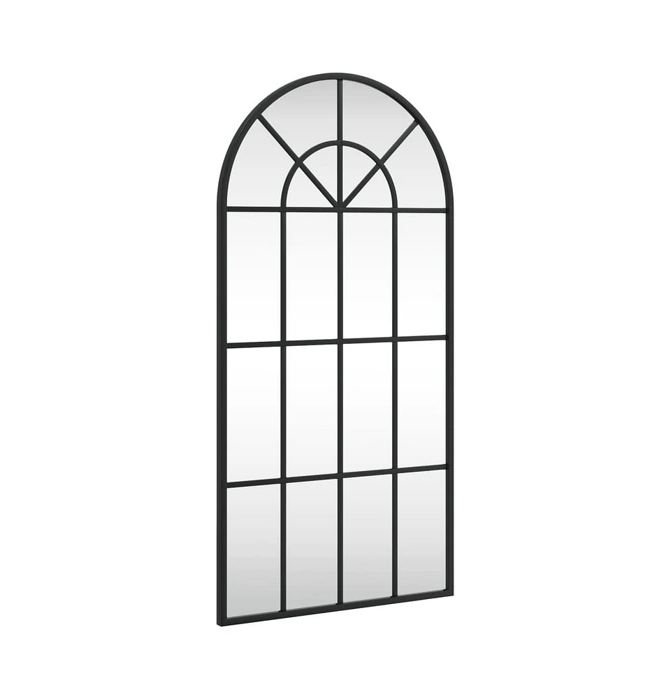 vidaXL Wall Mirror Black 15.7"x31.5" Arch Iron