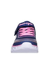 Skechers Little Girls Heart Lights-Retro Hearts Light-Up Fastening Strap Casual Sneakers from Finish Line