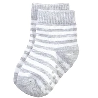 Touched by Nature Baby Girls Organic Cotton Socks with Non-Skid Gripper for Fall Resistance
