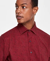 Alfani Men's Carlo Slim-Fit Performance Stretch Dot-Print Dress Shirt, Created for Macy's