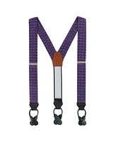 Trafalgar Men's Abner's Amoebas Patterned Silk Button End Private Collection Suspenders