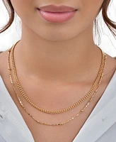 Women's Layered Beaded Plated Chain Necklace