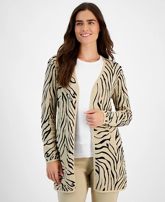 Jm Collection Women's Printed Open-Front Cardigan, Created for Macy's