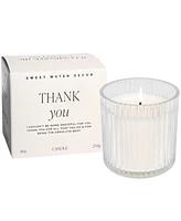 Sweet Water Decor Thank You Soy Candle - Ribbed Glass Jar with Box - 11 oz