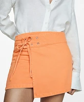 Mango Women's Crossed Denim Mini-Skirt