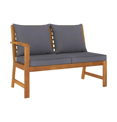 vidaXL Patio Bench 45.1" with Dark Gray Cushion Solid Acacia Wood