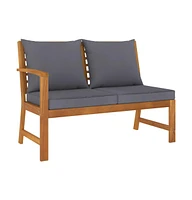 vidaXL Patio Bench 45.1" with Dark Gray Cushion Solid Acacia Wood