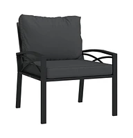 vidaXL Patio Chair with Gray Cushions 26.8"x29.9"x31.1" Steel