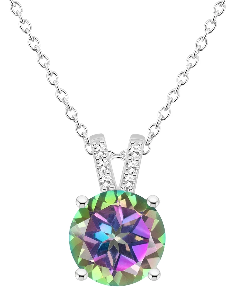 Mystic Topaz (2-3/8 ct. t.w.) & Diamond Accent Solitaire 18" Pendant Necklace Sterling Silver (Also Pink Topaz)