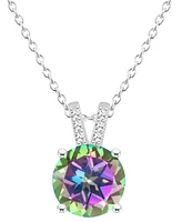 Mystic Topaz (2-3/8 ct. t.w.) & Diamond Accent Solitaire 18" Pendant Necklace Sterling Silver (Also Pink Topaz)