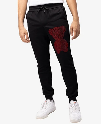 Spring + Mercer Men's Rinestone Embellished Teddy Bear Jogger