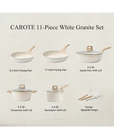 Carote 12pcs Pots and Pans Set Non Stick, Nonstick Kitchen Cookware Sets, Granite Set, Induction Cooking White Go