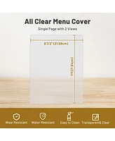 Yescom WeChef 8.5"x11" Double-Sided All Clear Vinyl Menu Cover 2 View Plastic Menu Holder Top Loading Restaurant Cafe 30 Pack