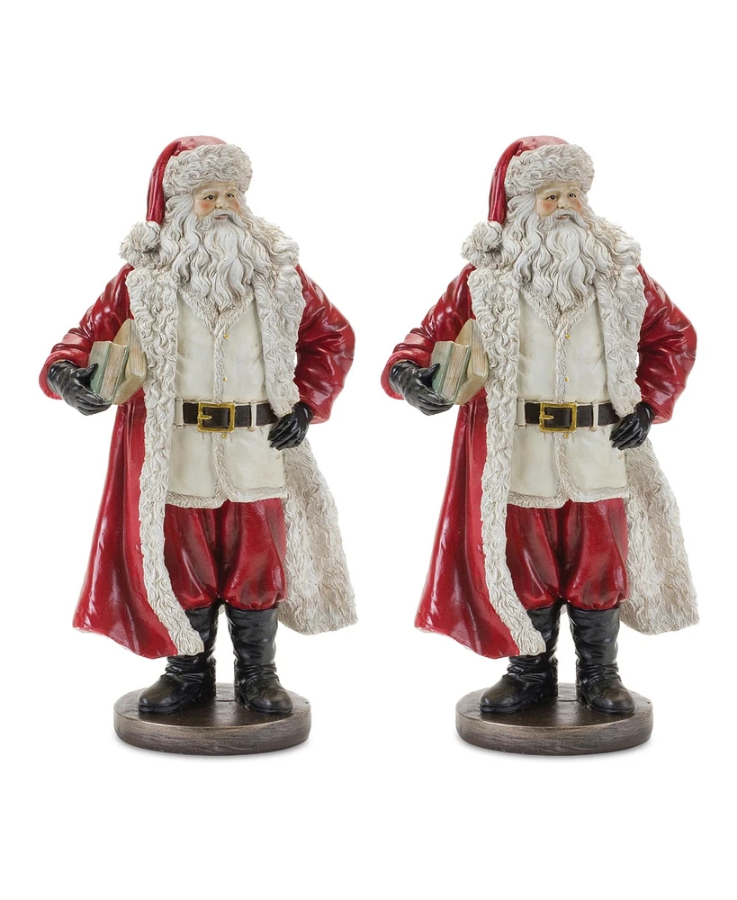 Slickblue Standing Santa Statue With Books (Set of 2)