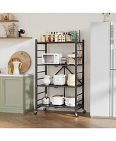 Sugift 4-Tier Foldable Storage Shelves, Metal Shelving Units, Storage Rack, Black