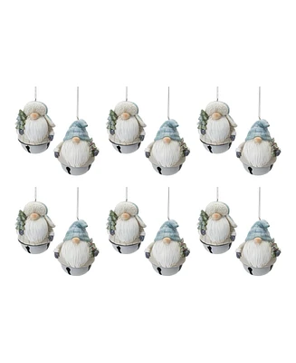 Slickblue Gnome Sleigh Bell Ornament (Set of 12)