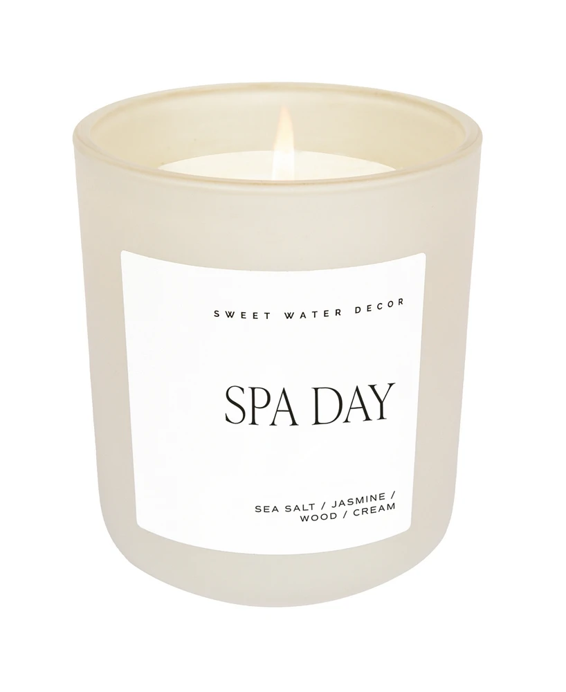 Sweet Water Decor Spa Day Soy Candle - Tan Matte Jar - 15 oz