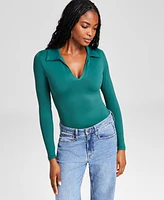 And Now This Women's Polo-Collar Long-Sleeve Bodysuit, Created for Macy's