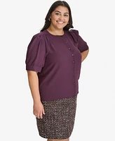 Calvin Klein Plus Size Button-Front Blouse