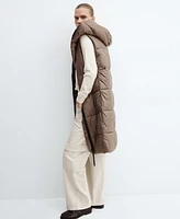 Mango Women's Long Quilted Vest