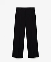 Mango Women's Wide Leg Pleated Pants