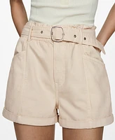 Mango Women's Belt Detail Denim Shorts