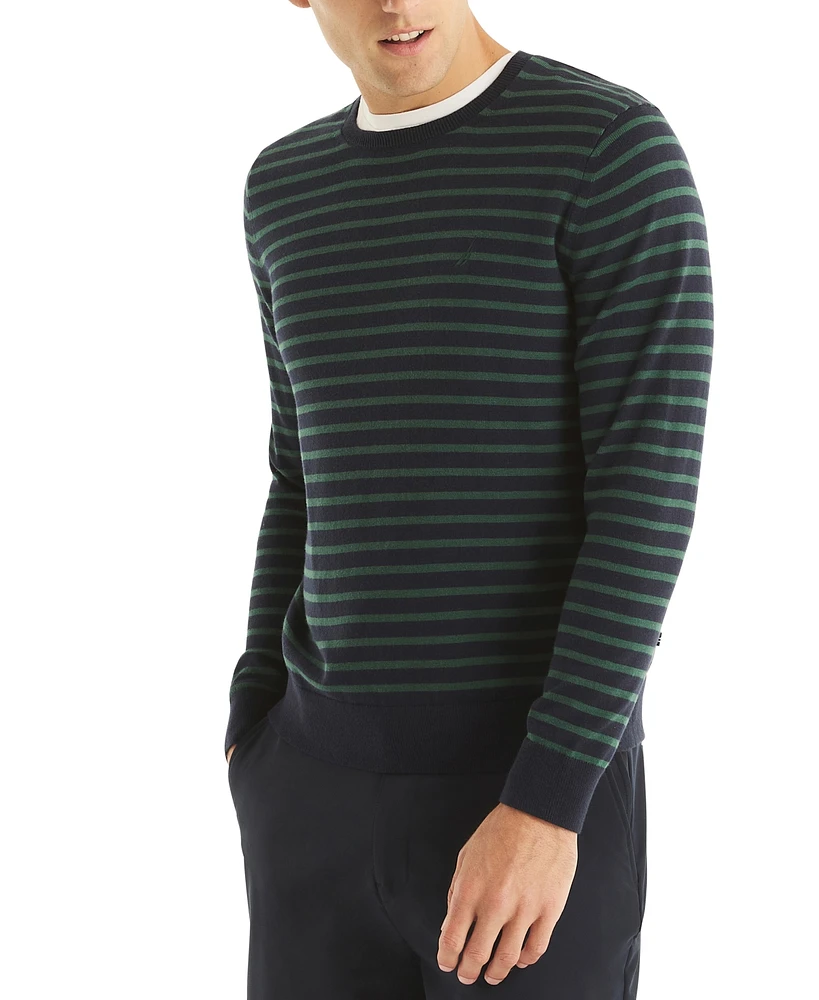 Nautica Men's Navtech Classic-Fit Stripe Crewneck Sweater