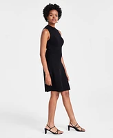 Bar Iii Women's Milano Mock-Neck Sleeveless Sweater Dress, Created for Macy's
