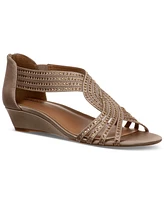 Style & Co Women's Ginifur Embellished Strappy Evening Wedge Sandals, Created for Macy's