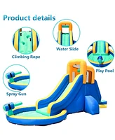 Inolait Inflatable Water Slide Kids Bounce House Castle Splash Pool with 350W Blower