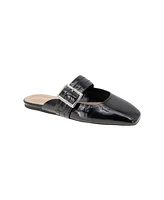 BCBGeneration Women's Hope Square Toe Buckle Slide Flat Mules