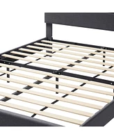 Clara Clark Horizontal Channel Upholstered Platform Bed - King