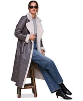 Avec Les Filles Women's Faux-Shearling Longline Coat