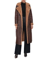 Avec Les Filles Women's Faux-Shearling Longline Coat