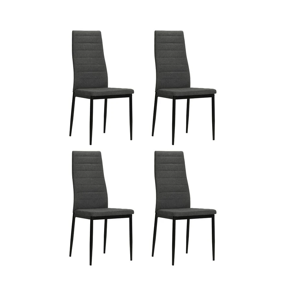 vidaXL Dining Chairs 4 pcs Dark Gray Fabric