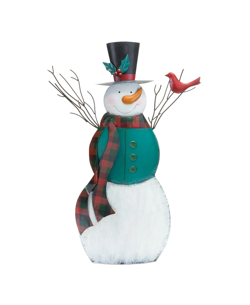 Slickblue Charming Snowman with Cardinal Bird: Winter Wonderland Scene