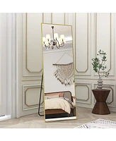 Homlux Rectangular Free Stand Mirror 18"x58" in Gold