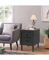 Sugift Multipurpose Retro Bedside Nightstand with 2 Drawers