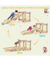 Slickblue Climbing Triangle Ladder Toy Indoor Jungle Gym with Reversible Ramp