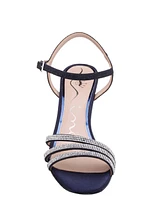 Nina Women's Bettany Mid Heel Crytal Asymmetrical Straps
