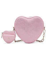 Madden Girl Lola Heart Crossbody Bag with Rhinestones