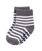 Touched by Nature Baby Girls Organic Cotton Socks with Non-Skid Gripper for Fall Resistance