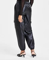 Bar Iii Women's Faux-Leather Joggers, Created for Macy's