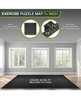 ProsourceFit Exercise Puzzle Mat 3/4-in, 96 Sq Ft - 24 Tiles