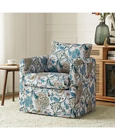 Modern Fabian Slipcovered Swivel Chair with Removable Slipcover