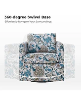 Modern Fabian Slipcovered Swivel Chair with Removable Slipcover