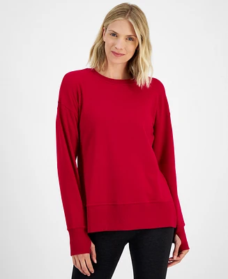 Id Ideology Women's Comfort Crewneck Long-Sleeve Tunic Top, Created for Macy's