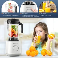 Sugift 1500W Countertop Smoothies Juicer and Blender with 10 Speed and 6 Pre-Setting Programs